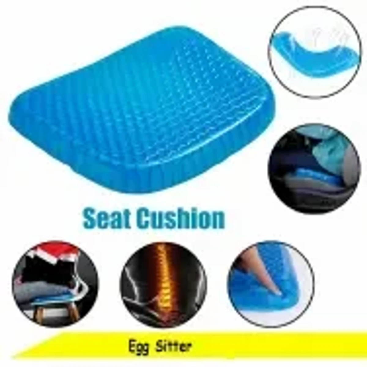 BulbHead Silicone Egg Sitter Cushion With Non-Slip Cover, Office Chair Seat Cushio